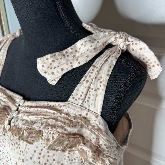 Cleobella Zane Tiered Ruffle Midi Dress Women's Size Large Tie Shoulders - Picture 5 of 10